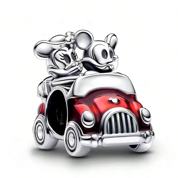 Disney Jewelry - Women’s 925 Sterling Silver Disney Inspired Mickey & Minnie Red Car Charm - NWT
